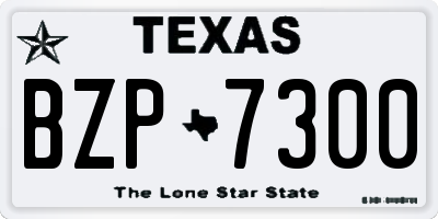 TX license plate BZP7300