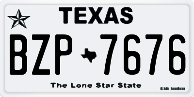 TX license plate BZP7676