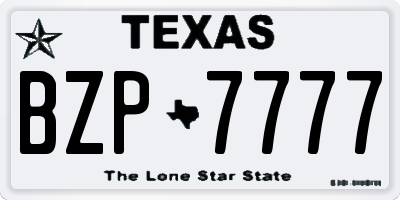 TX license plate BZP7777