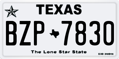 TX license plate BZP7830