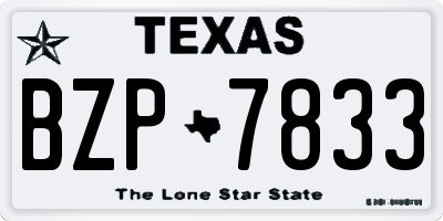 TX license plate BZP7833
