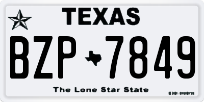 TX license plate BZP7849