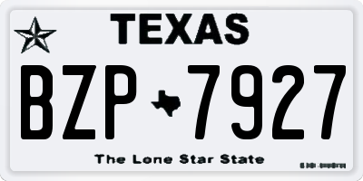 TX license plate BZP7927