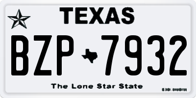 TX license plate BZP7932