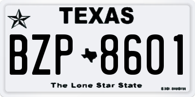 TX license plate BZP8601