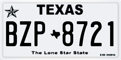TX license plate BZP8721