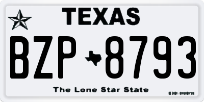 TX license plate BZP8793