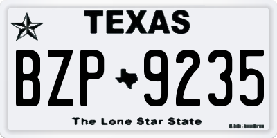 TX license plate BZP9235