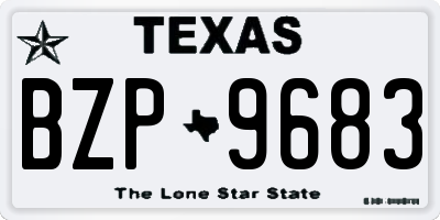TX license plate BZP9683