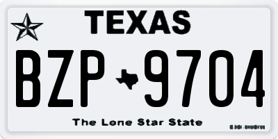 TX license plate BZP9704