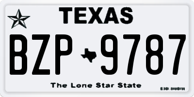 TX license plate BZP9787