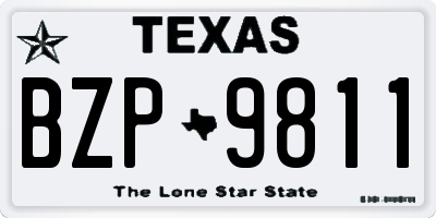 TX license plate BZP9811