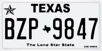 TX license plate BZP9847