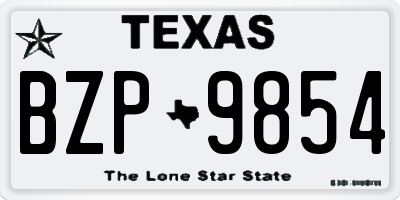 TX license plate BZP9854