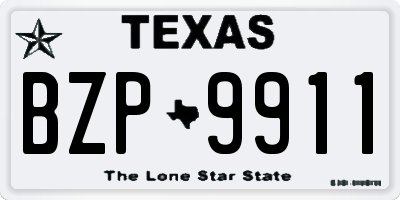 TX license plate BZP9911
