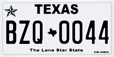 TX license plate BZQ0044