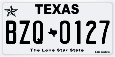 TX license plate BZQ0127