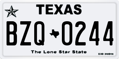 TX license plate BZQ0244