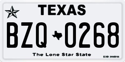 TX license plate BZQ0268