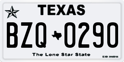 TX license plate BZQ0290