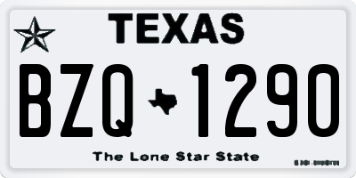 TX license plate BZQ1290