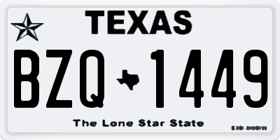 TX license plate BZQ1449