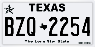 TX license plate BZQ2254
