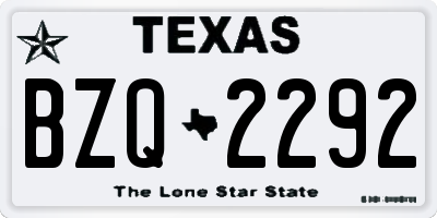 TX license plate BZQ2292
