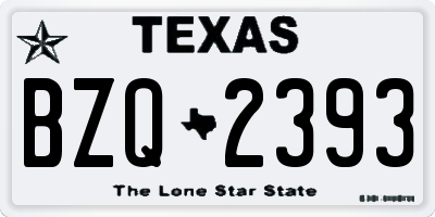 TX license plate BZQ2393
