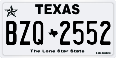 TX license plate BZQ2552