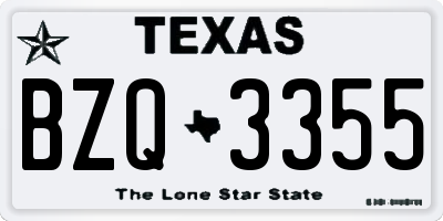 TX license plate BZQ3355