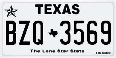 TX license plate BZQ3569