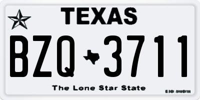 TX license plate BZQ3711