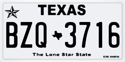 TX license plate BZQ3716