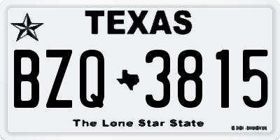 TX license plate BZQ3815