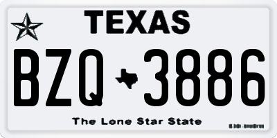 TX license plate BZQ3886