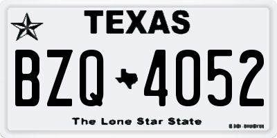 TX license plate BZQ4052