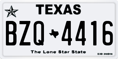 TX license plate BZQ4416