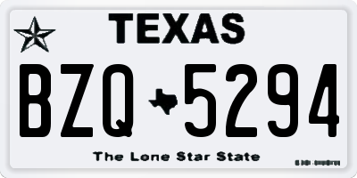 TX license plate BZQ5294