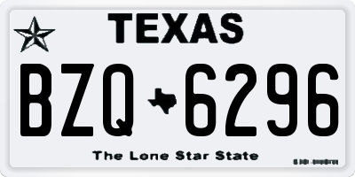 TX license plate BZQ6296
