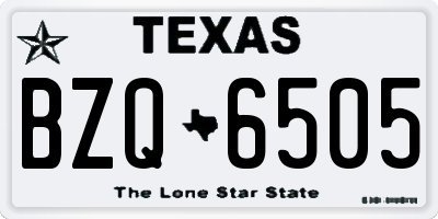 TX license plate BZQ6505