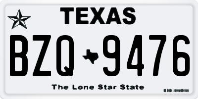TX license plate BZQ9476