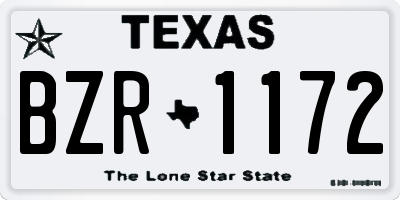 TX license plate BZR1172