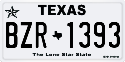 TX license plate BZR1393