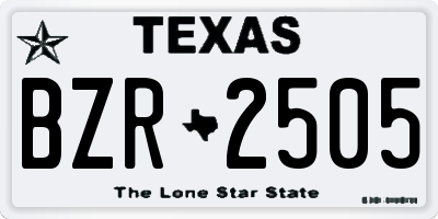 TX license plate BZR2505