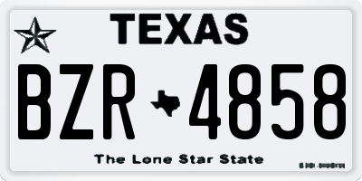TX license plate BZR4858