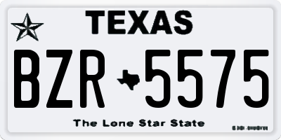 TX license plate BZR5575