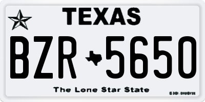TX license plate BZR5650