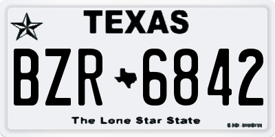 TX license plate BZR6842