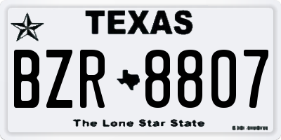 TX license plate BZR8807